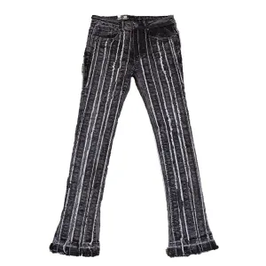 STRIPE STACKED DENIM (BLACK WASH)