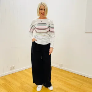 Striped White Top