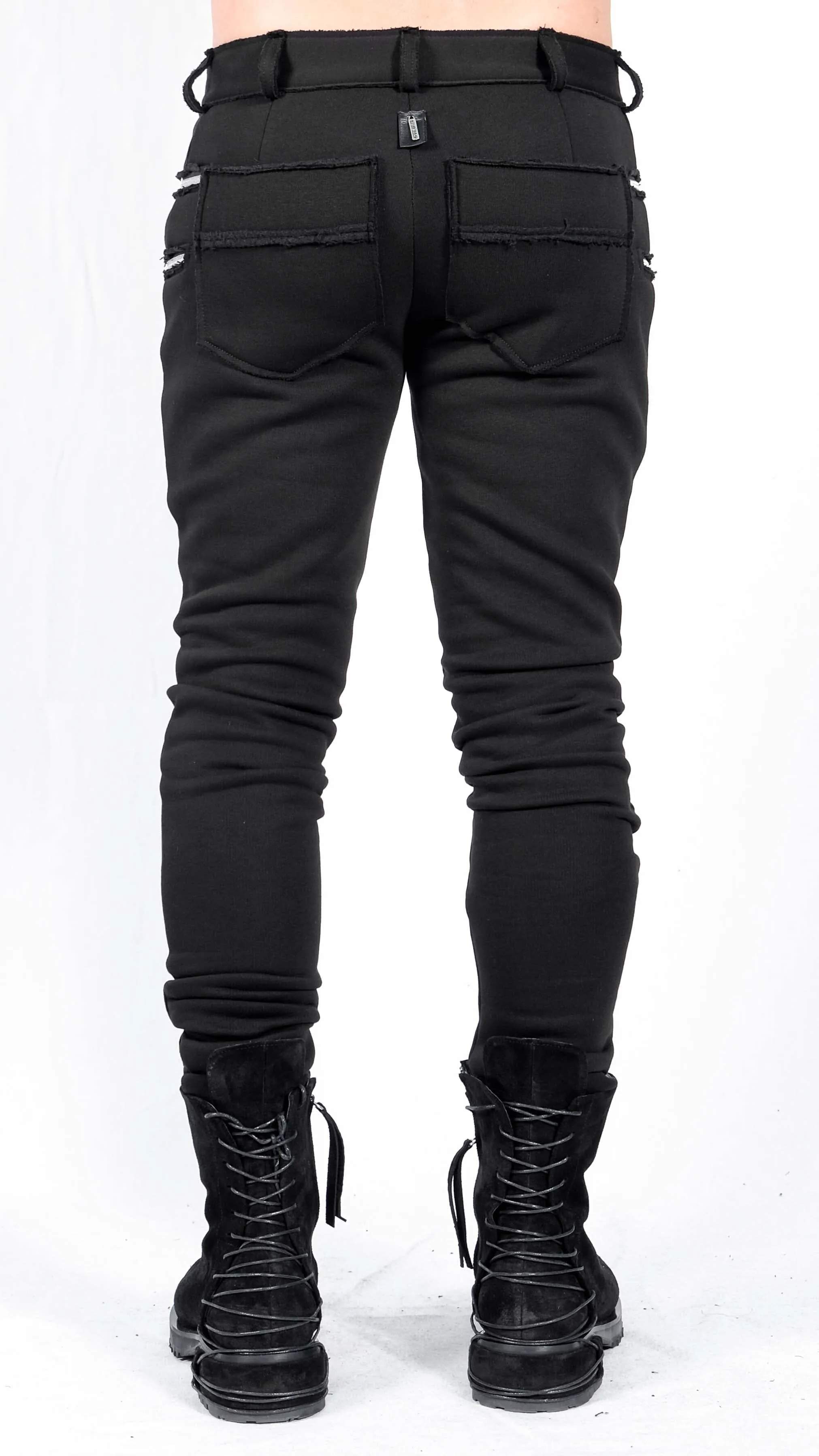 Sweatshirt Slim Pants with Zippers