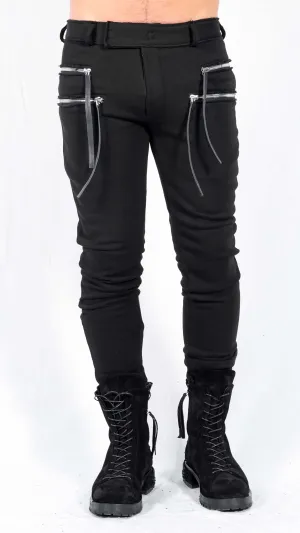 Sweatshirt Slim Pants with Zippers