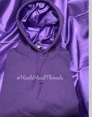 The Classic Collection: Purple Hoodie with Purple Satin lining