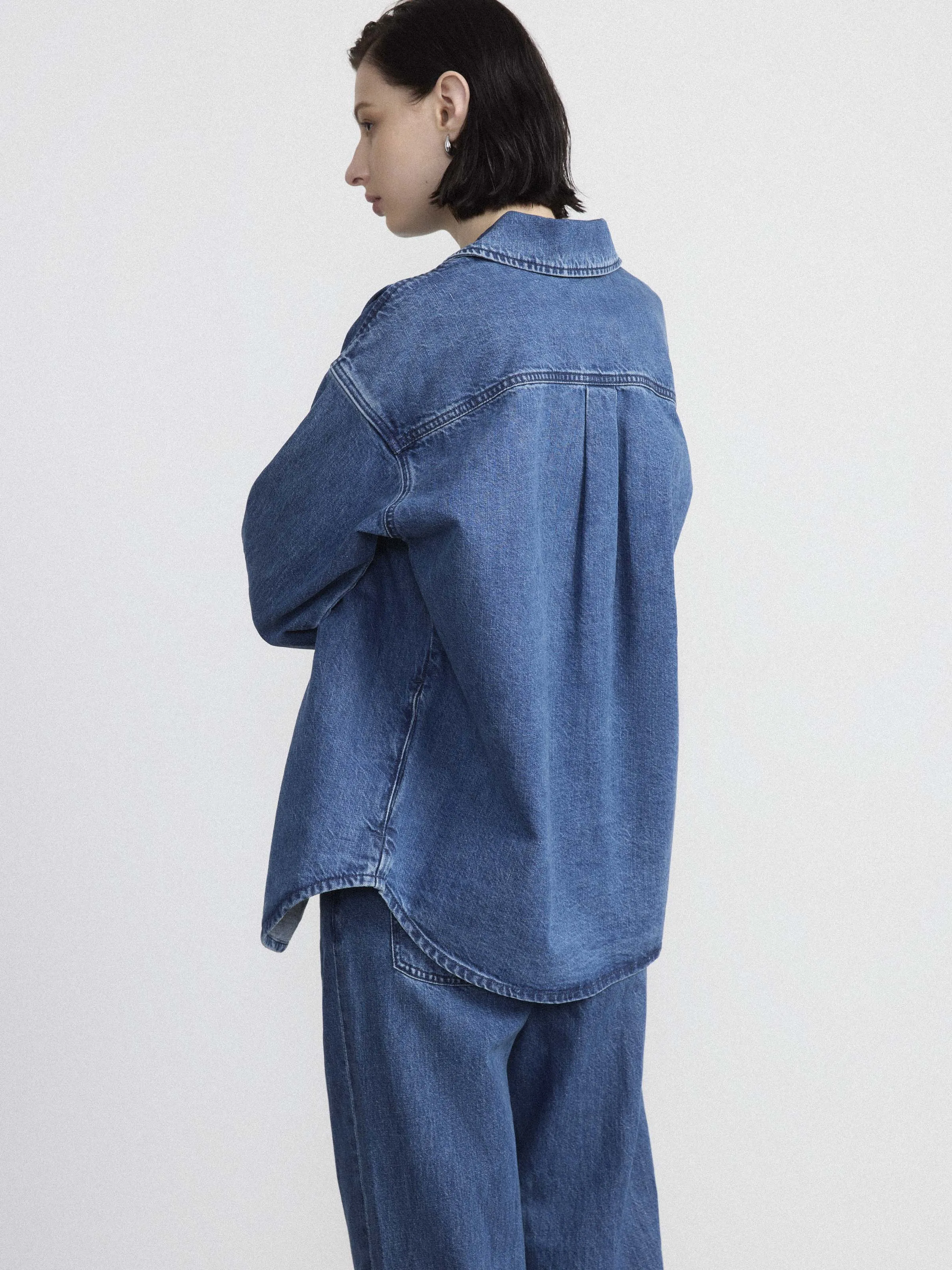 The Denim Overshirt in Medium Blue