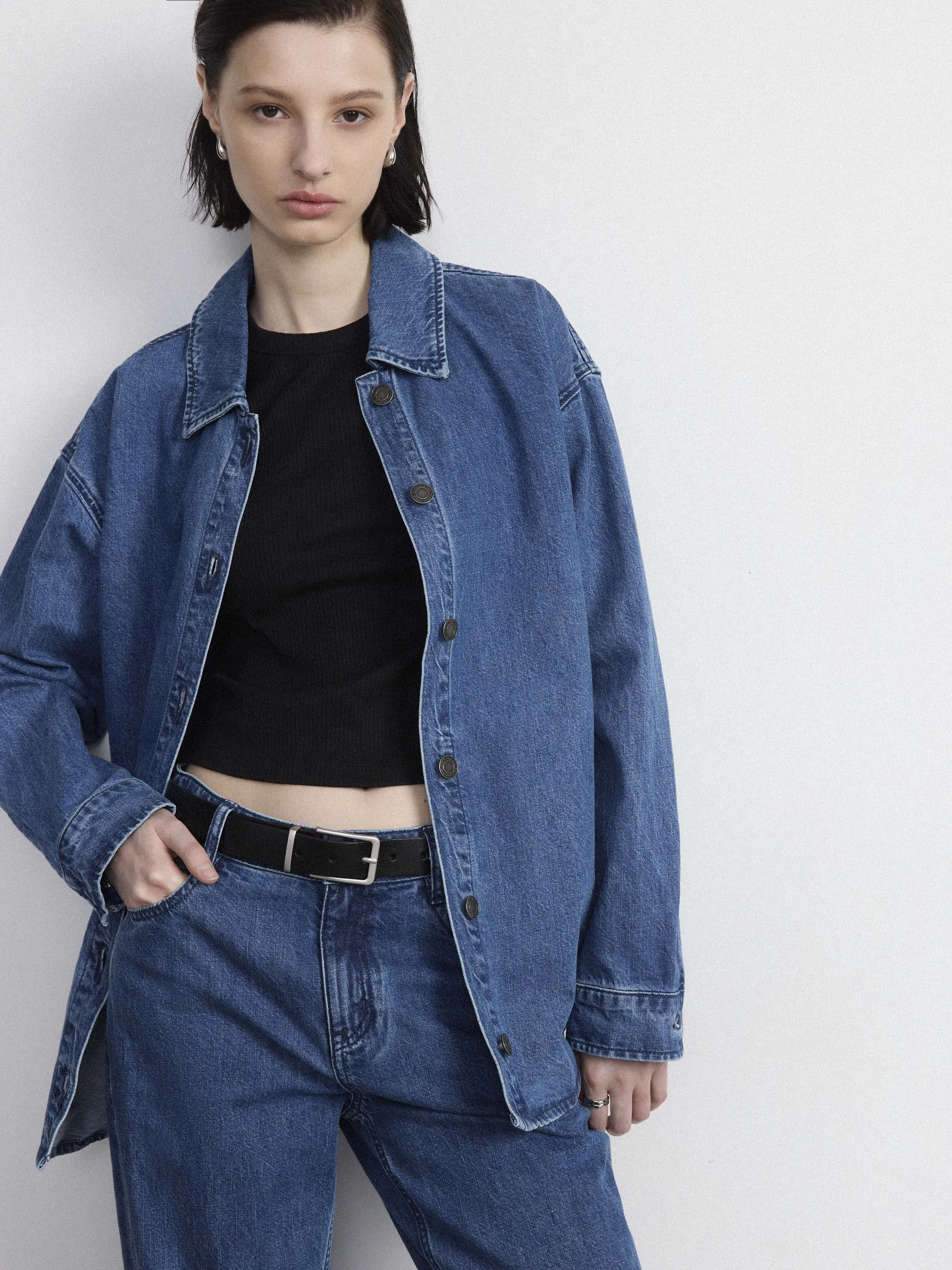 The Denim Overshirt in Medium Blue