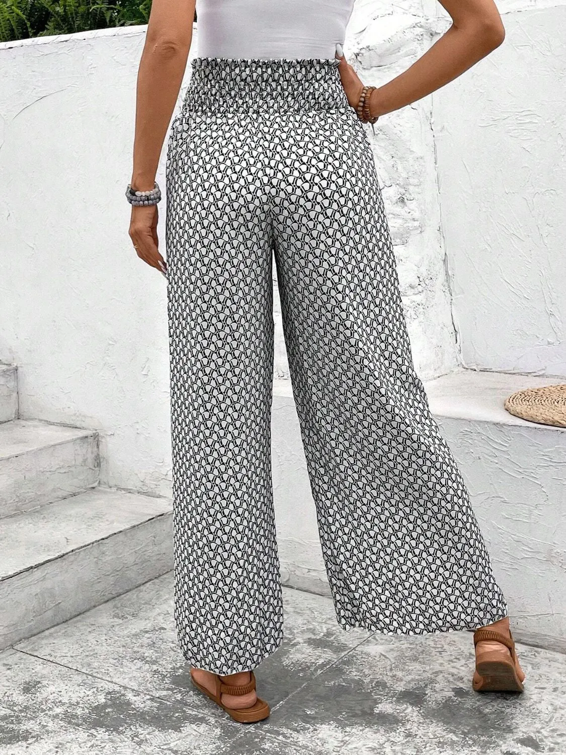 Tied Printed Wide Leg Pants (5 Colors)
