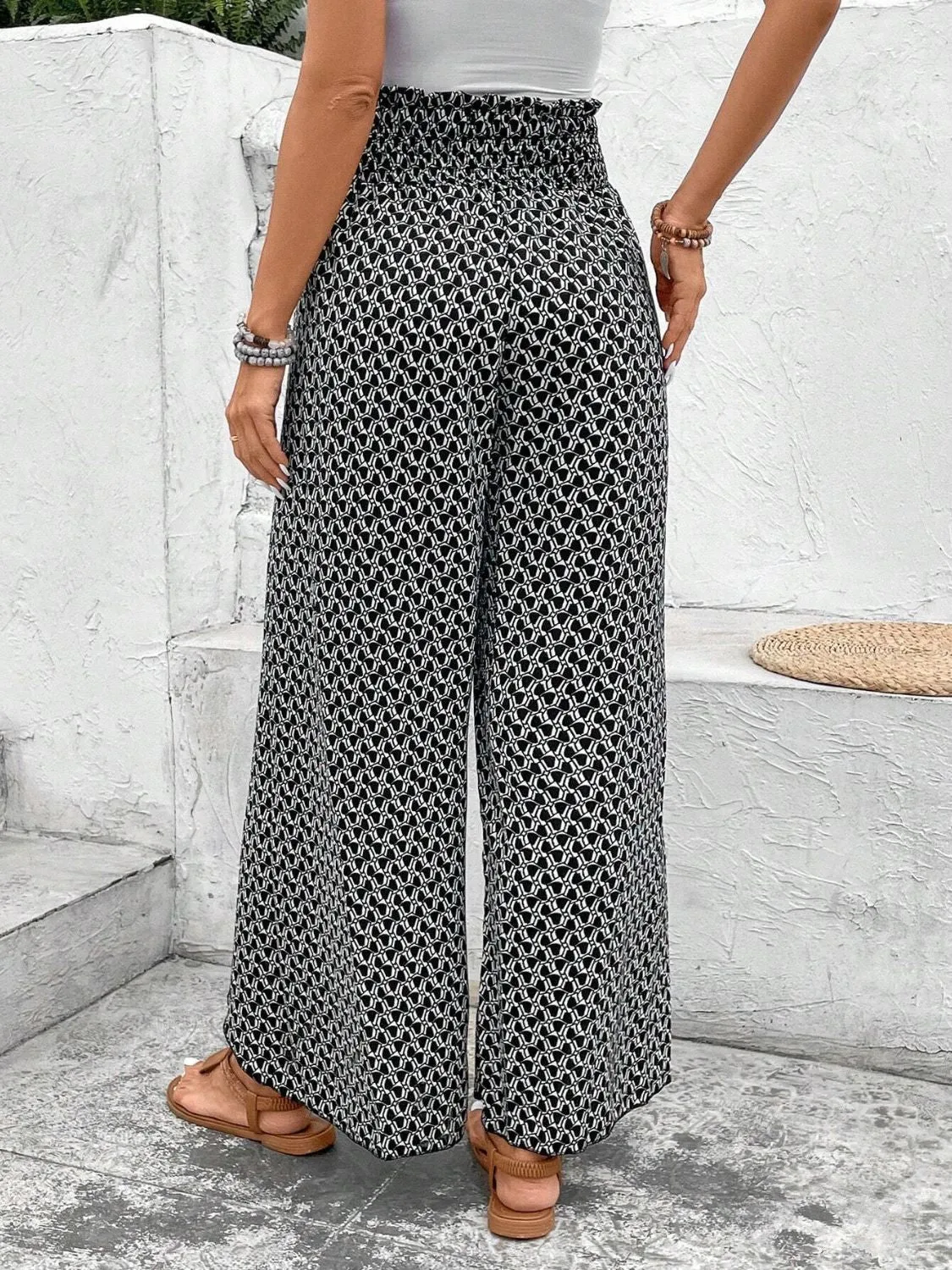 Tied Printed Wide Leg Pants (5 Colors)