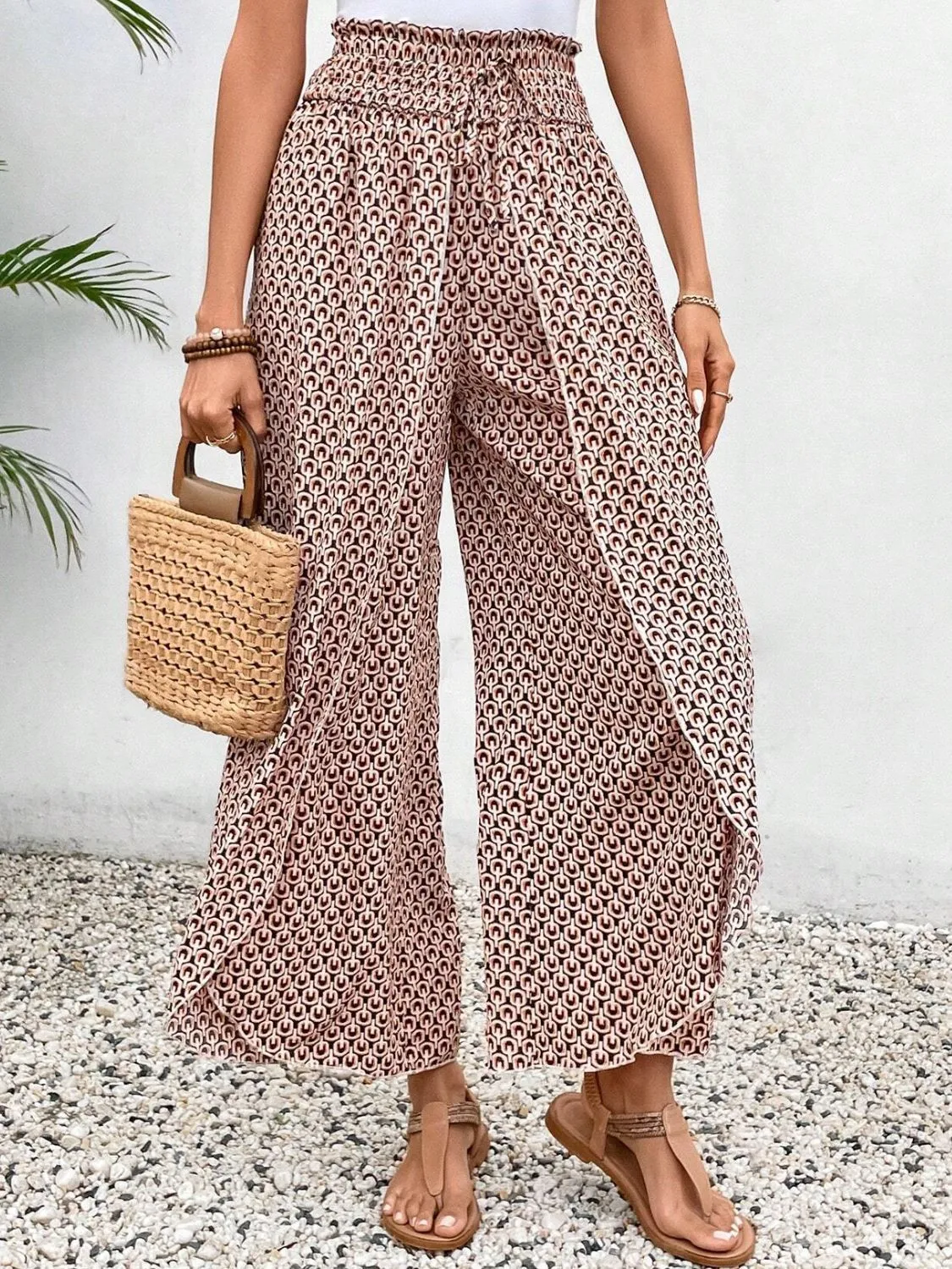 Tied Printed Wide Leg Pants (5 Colors)