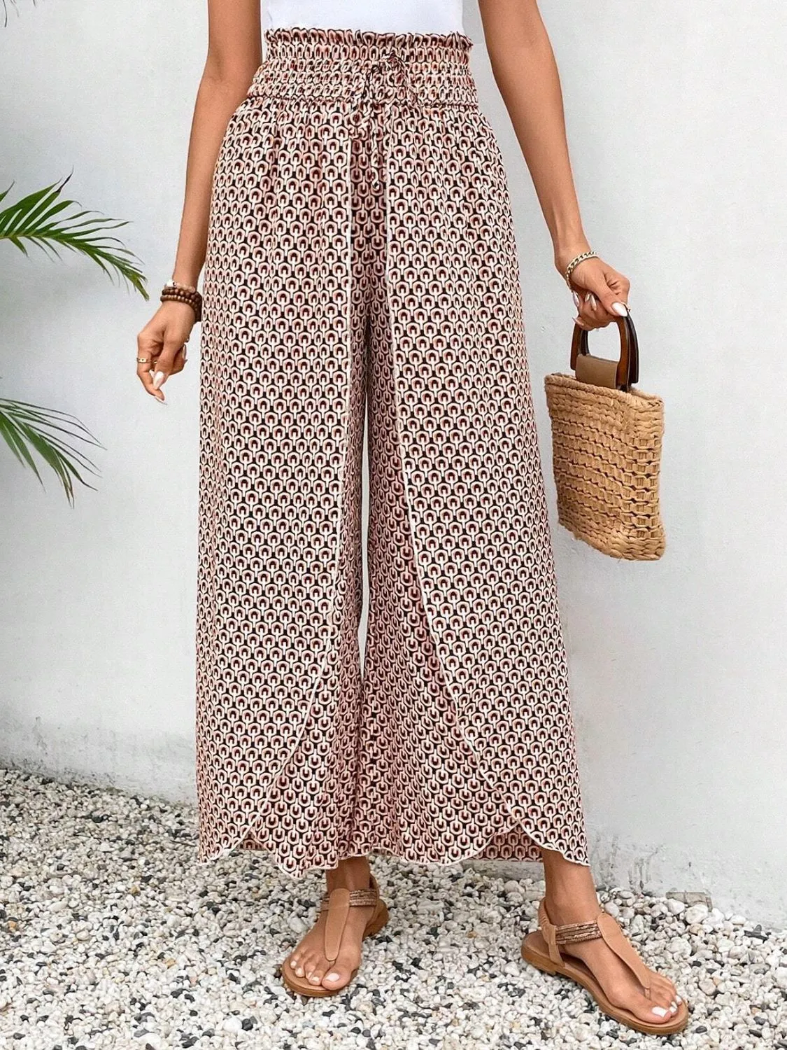 Tied Printed Wide Leg Pants (5 Colors)