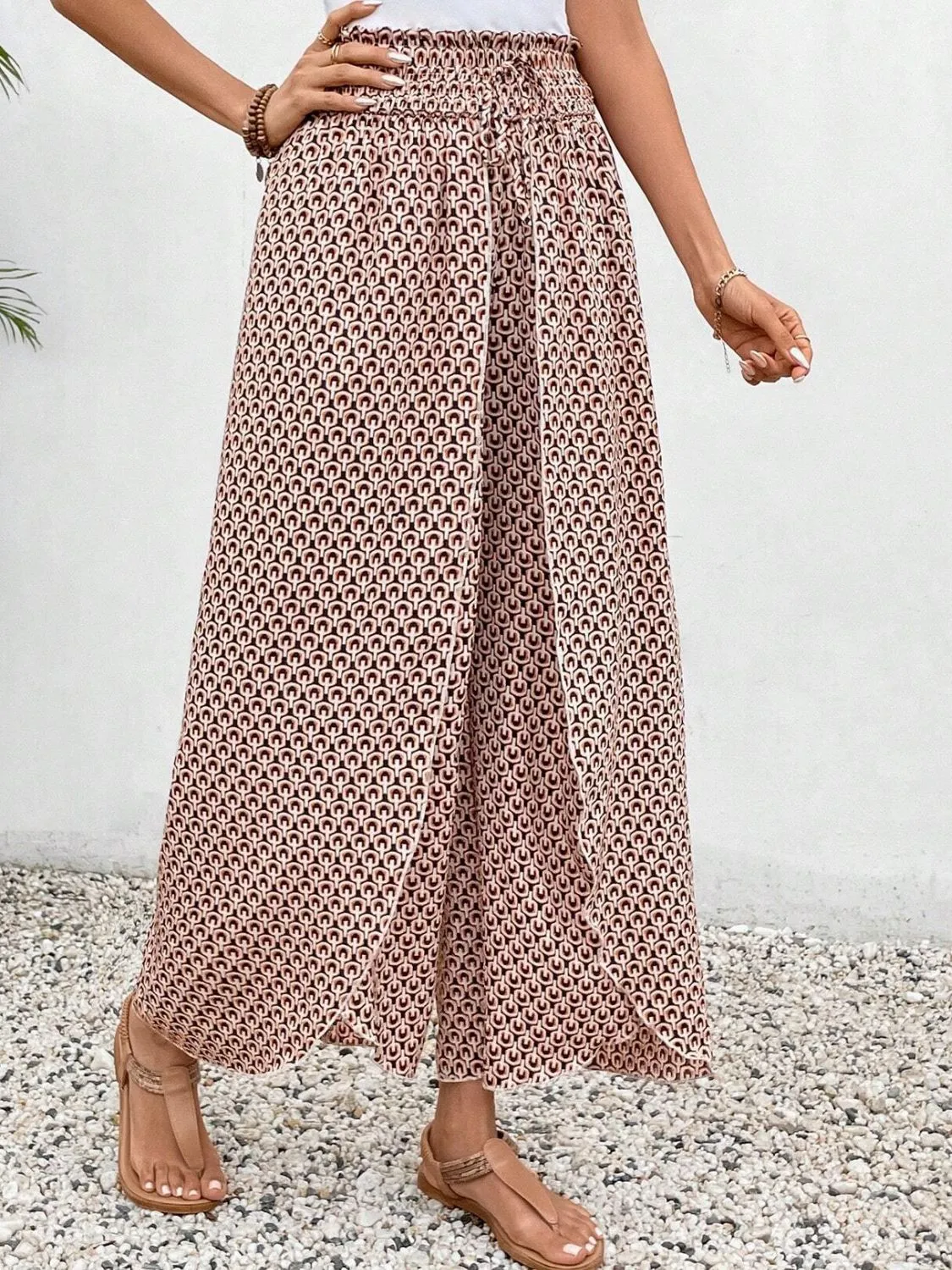 Tied Printed Wide Leg Pants (5 Colors)