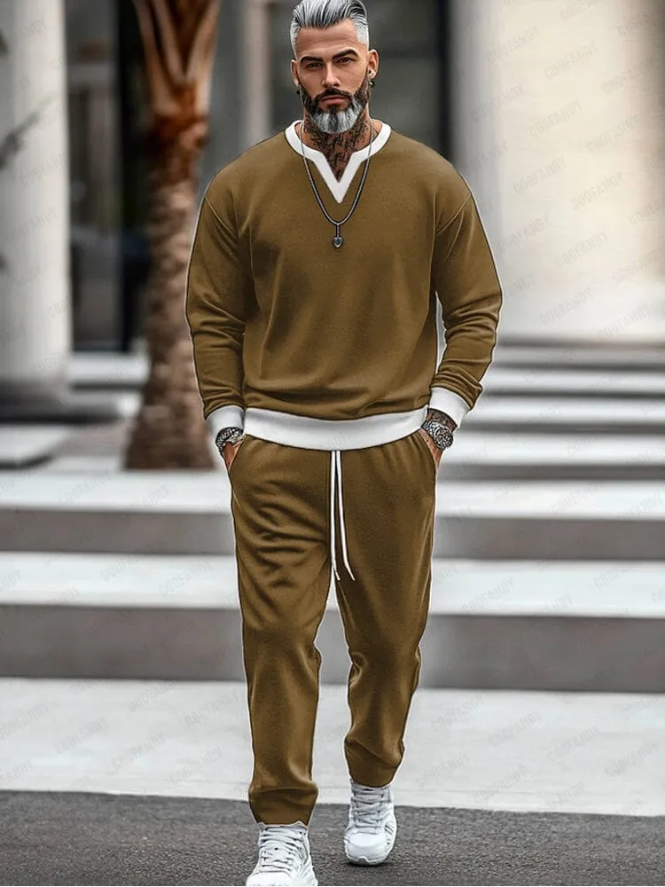 Urban Fashion Colorblock Tracksuit Set