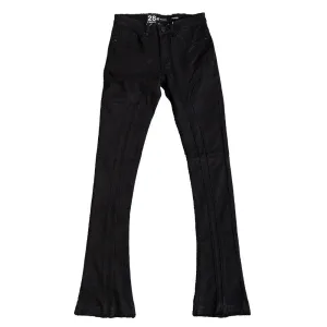 VERTICAL CUT OFF STACKED DENIM (BLACK)