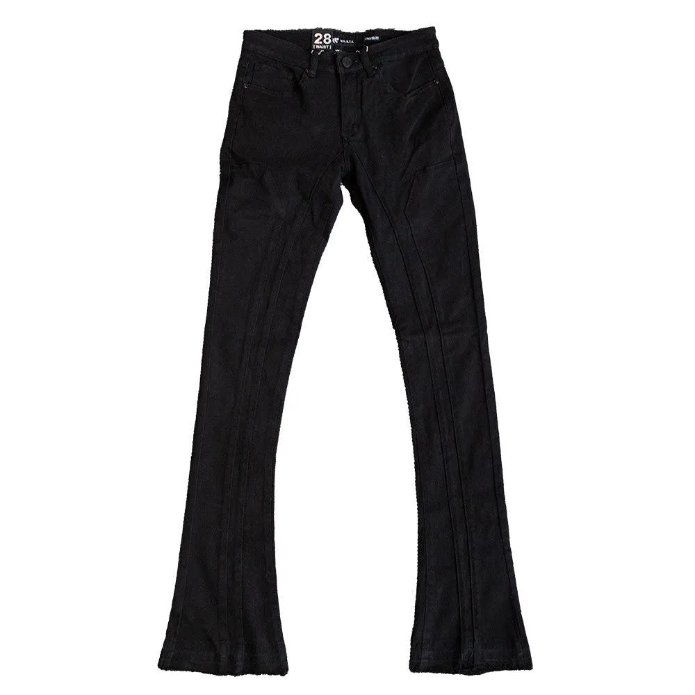 VERTICAL CUT OFF STACKED DENIM (BLACK)
