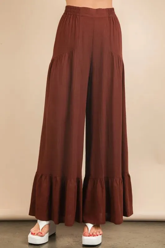 VERY J Palazzo Elastic Waist Comfy Pants