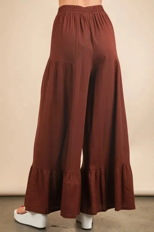 VERY J Palazzo Elastic Waist Comfy Pants