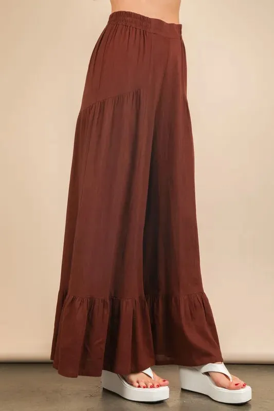 VERY J Palazzo Elastic Waist Comfy Pants