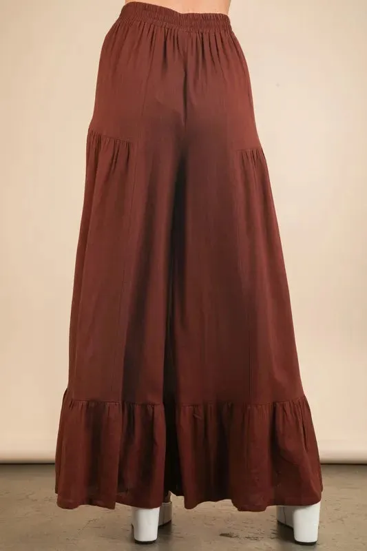 VERY J Palazzo Elastic Waist Comfy Pants