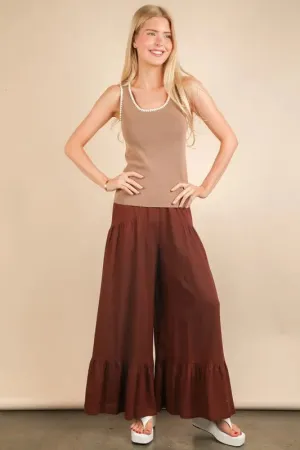 VERY J Palazzo Elastic Waist Comfy Pants