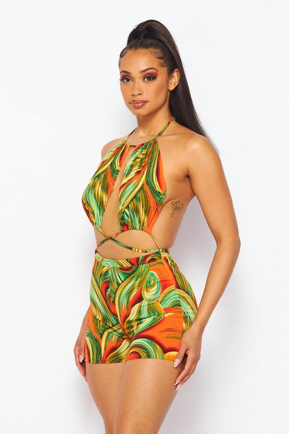 Vibrant Swirl Romper