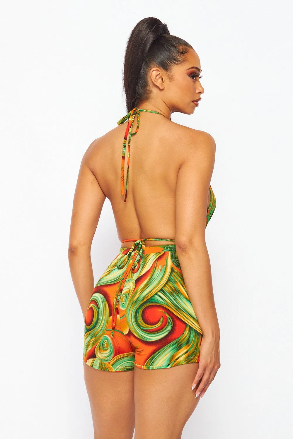 Vibrant Swirl Romper