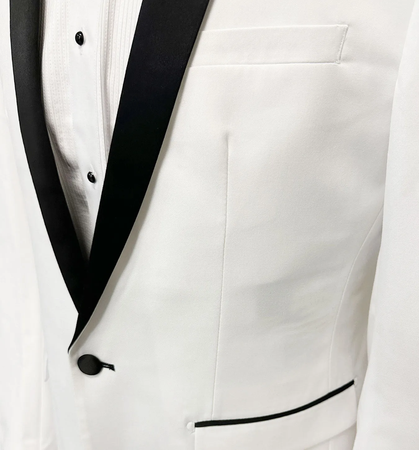 Vinci Slim Fit Tuxedo Suit - White