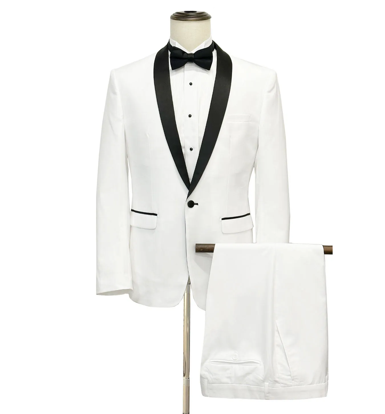 Vinci Slim Fit Tuxedo Suit - White
