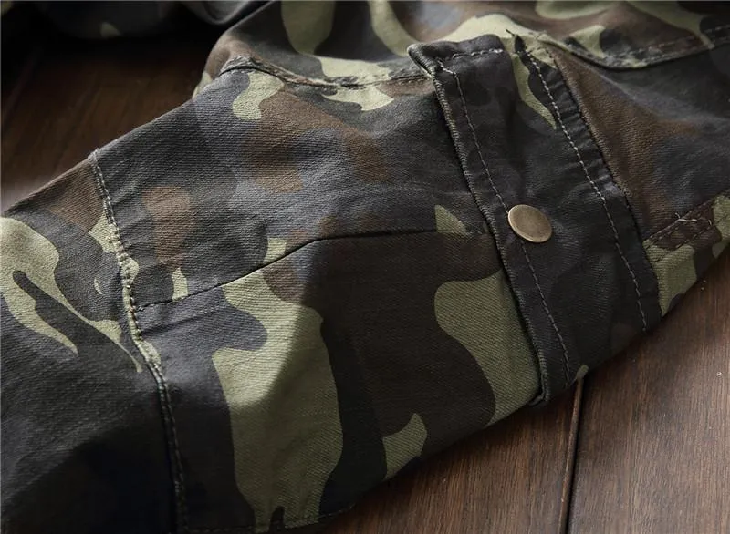 West Louis™ Camo Multi-Pocket Casual Jeans