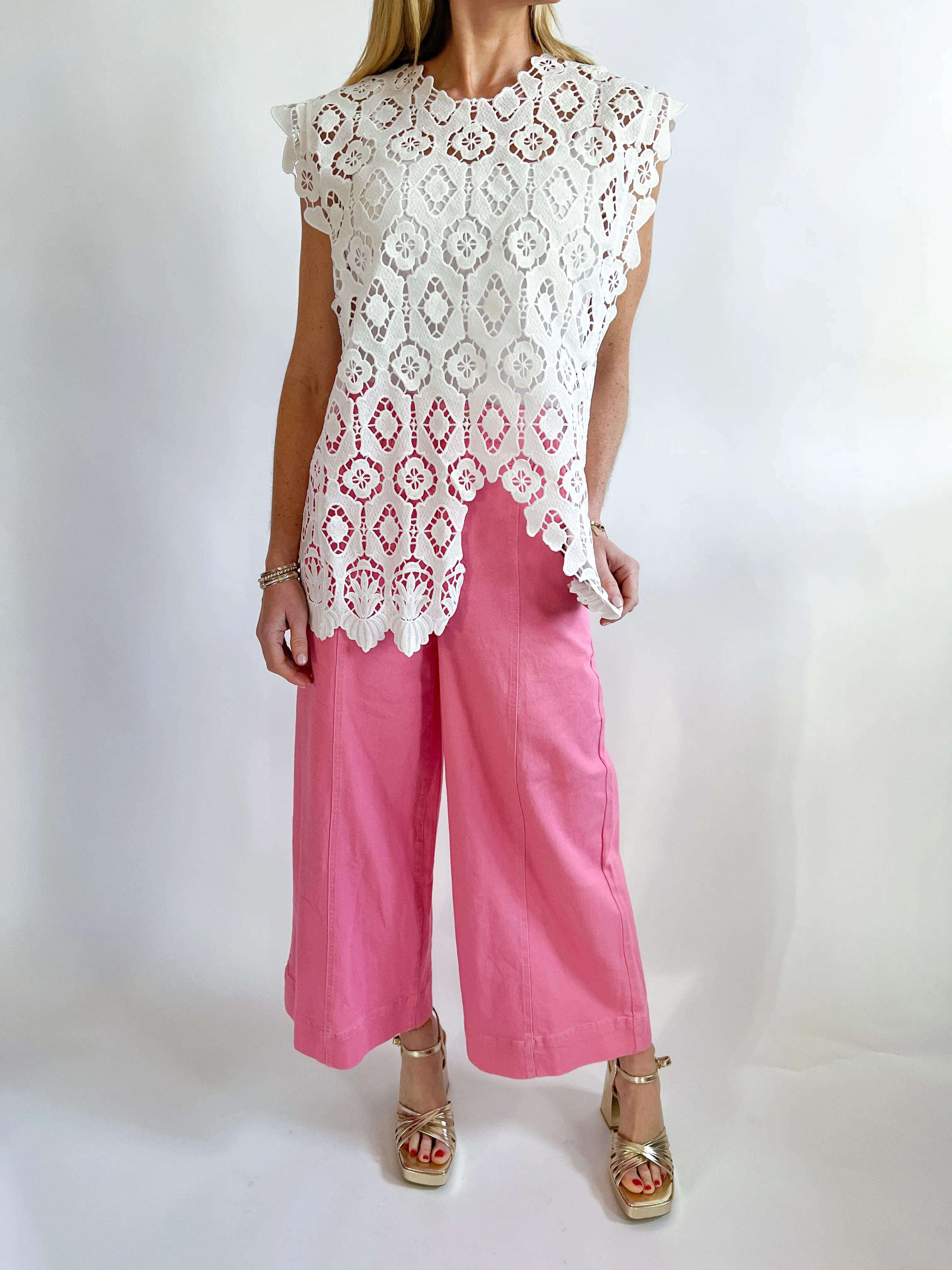 Wide Leg Crop Flare Denim