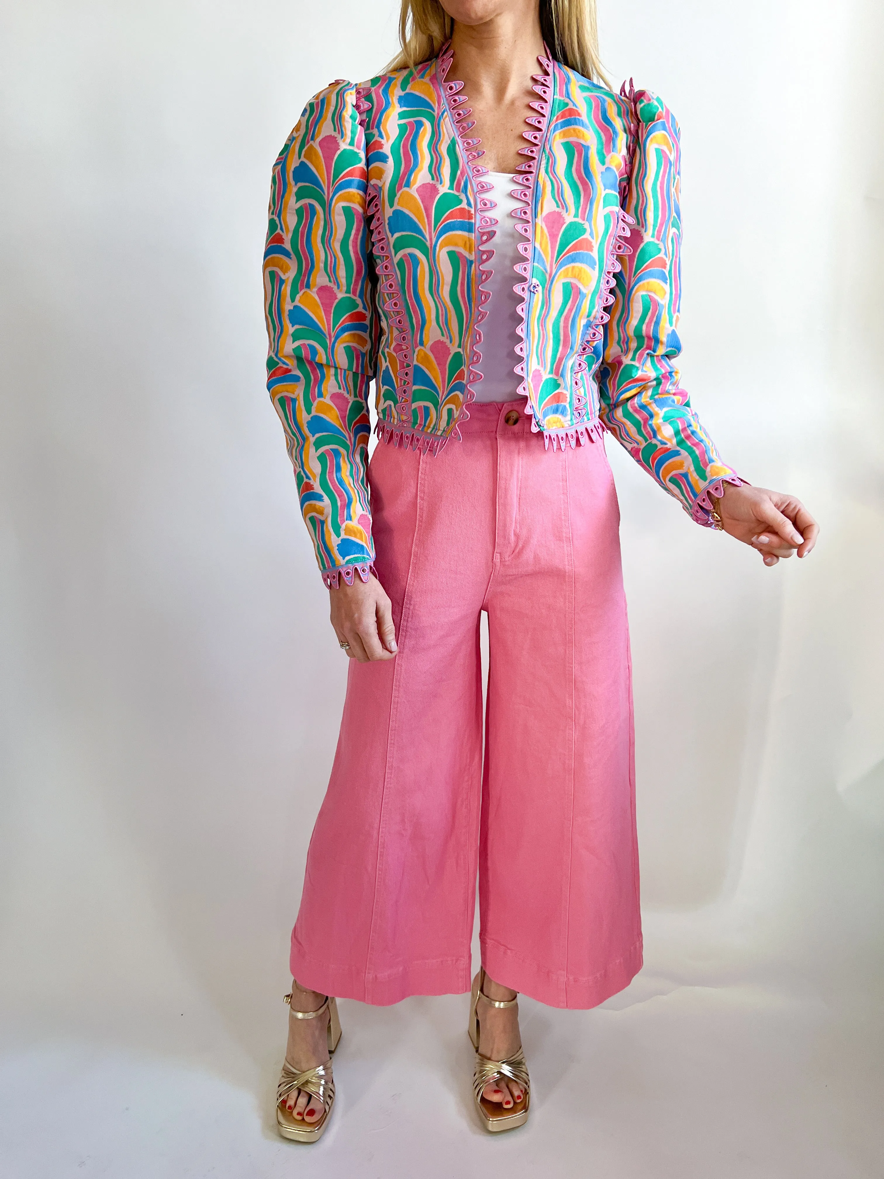 Wide Leg Crop Flare Denim