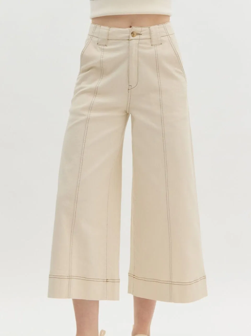 Wide Leg Crop Flare Denim