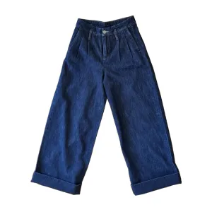 Wide Leg Jeans in Organic Cotton - Indigo