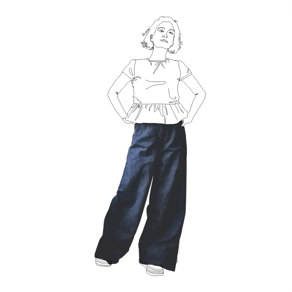 Wide Leg Jeans in Organic Cotton - Indigo