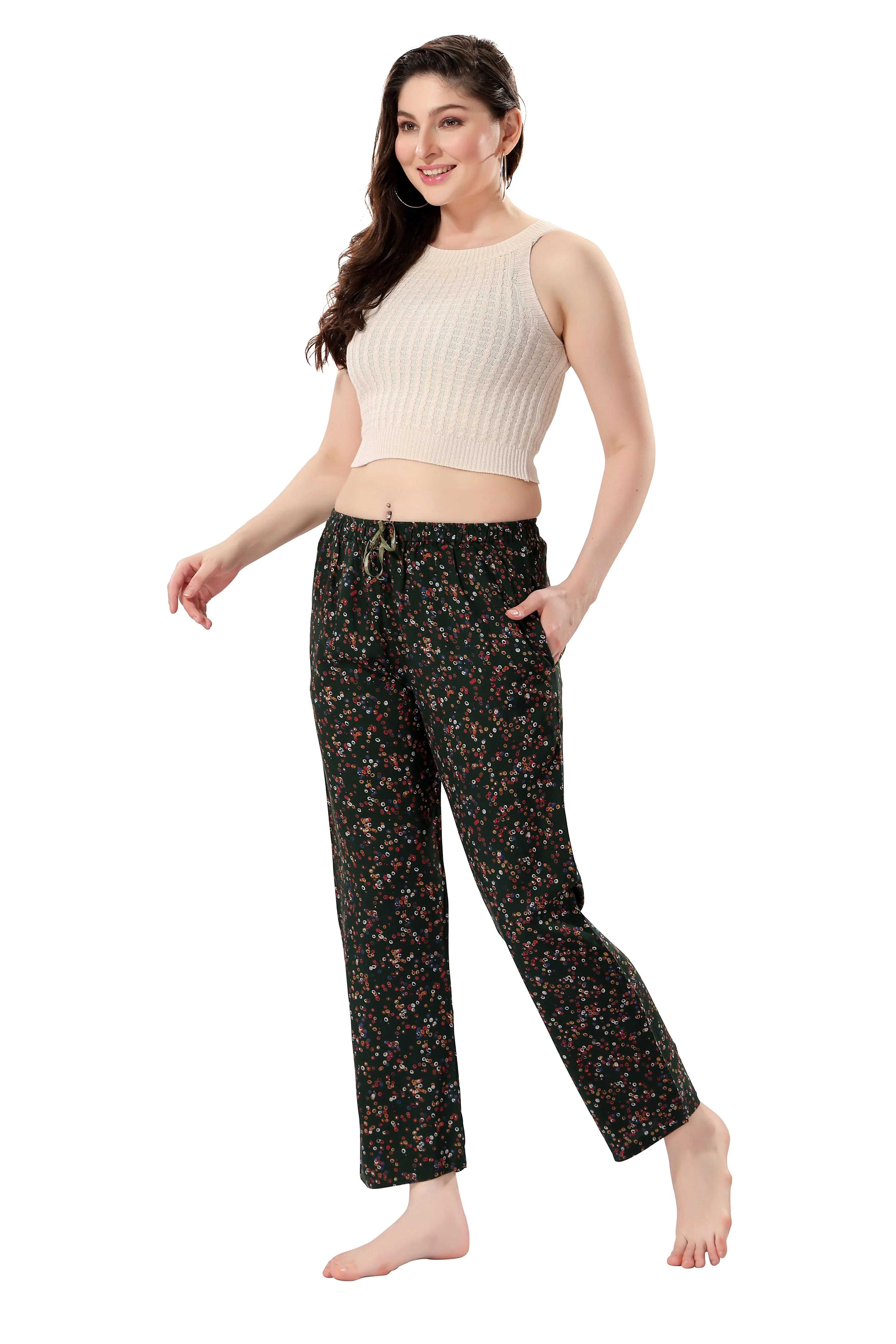 Women's Full-Length Premium Rayon Printed Pyjamas