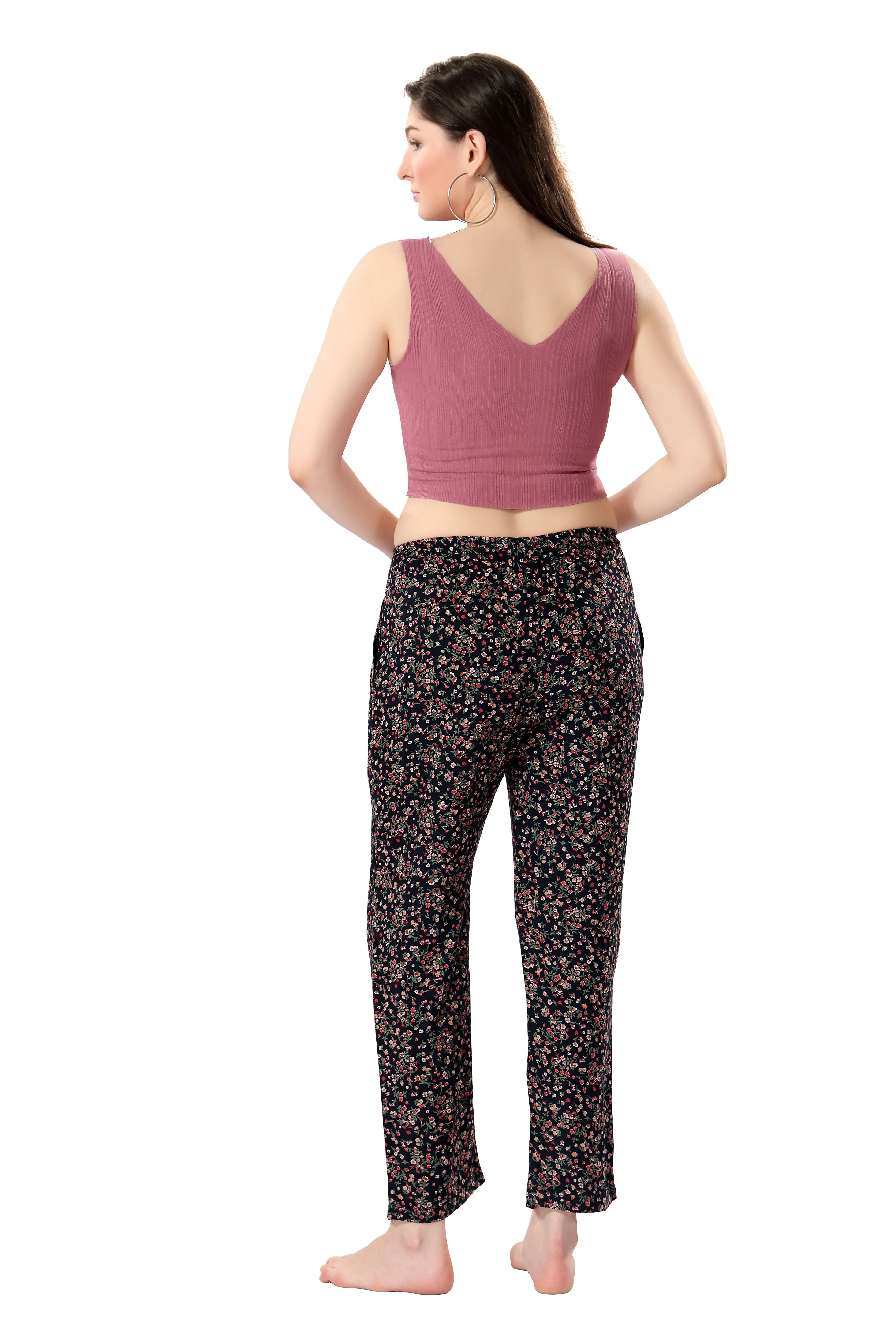 Women's Full-Length Premium Rayon Printed Pyjamas