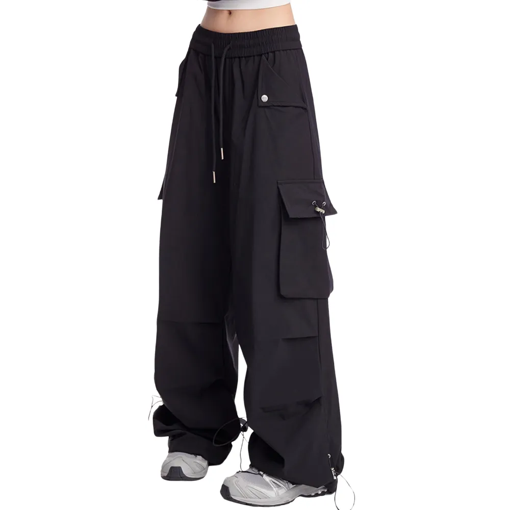 Women's Solid Color Large Pocket Cargo Pants