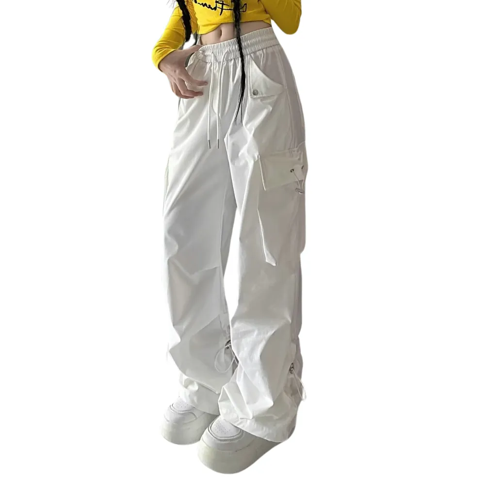 Women's Solid Color Large Pocket Cargo Pants