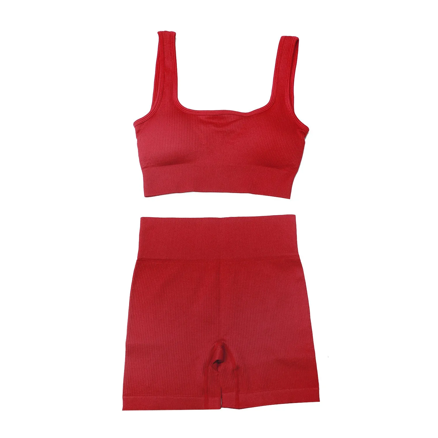 Women’s Two-Piece Seamless Yoga Set - Sports Bra, Leggings & Shorts