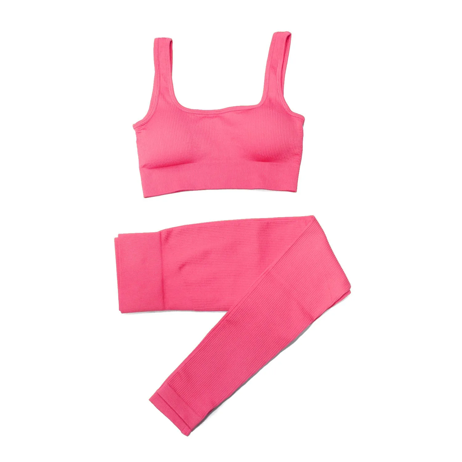 Women’s Two-Piece Seamless Yoga Set - Sports Bra, Leggings & Shorts