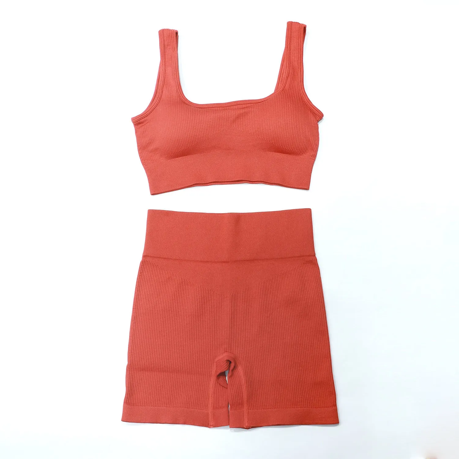 Women’s Two-Piece Seamless Yoga Set - Sports Bra, Leggings & Shorts
