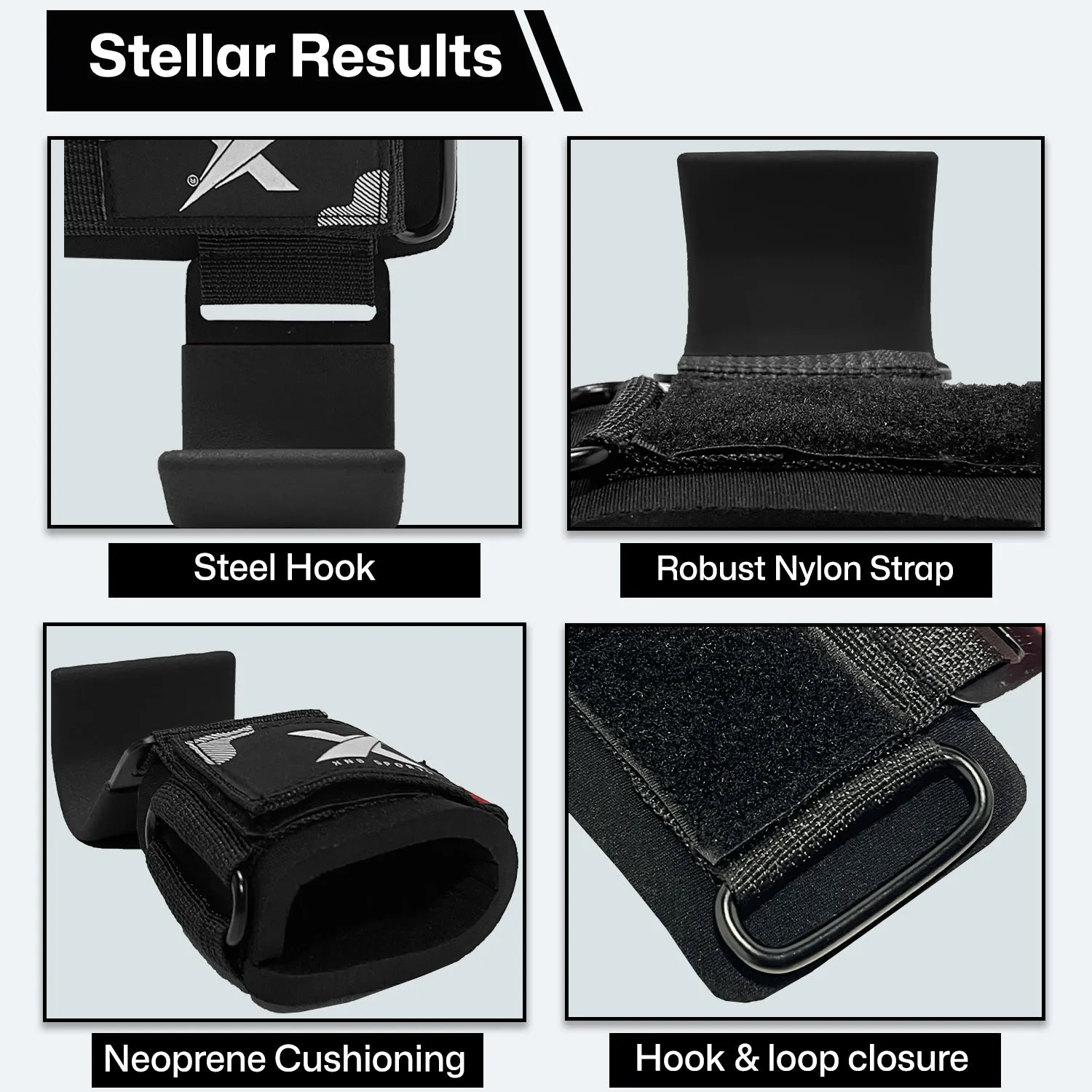XN8 Weight Lifting Hooks Straps