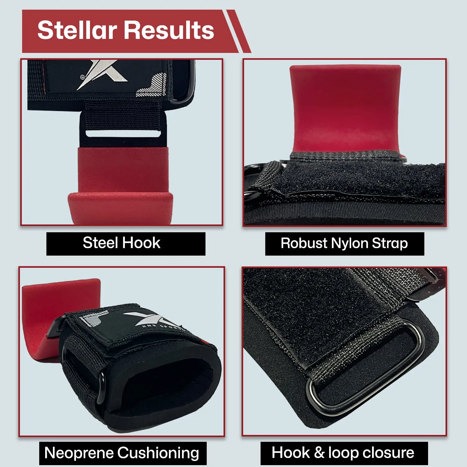 XN8 Weight Lifting Hooks Straps