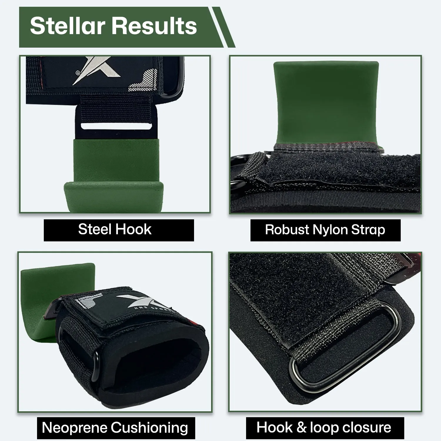 XN8 Weight Lifting Hooks Straps