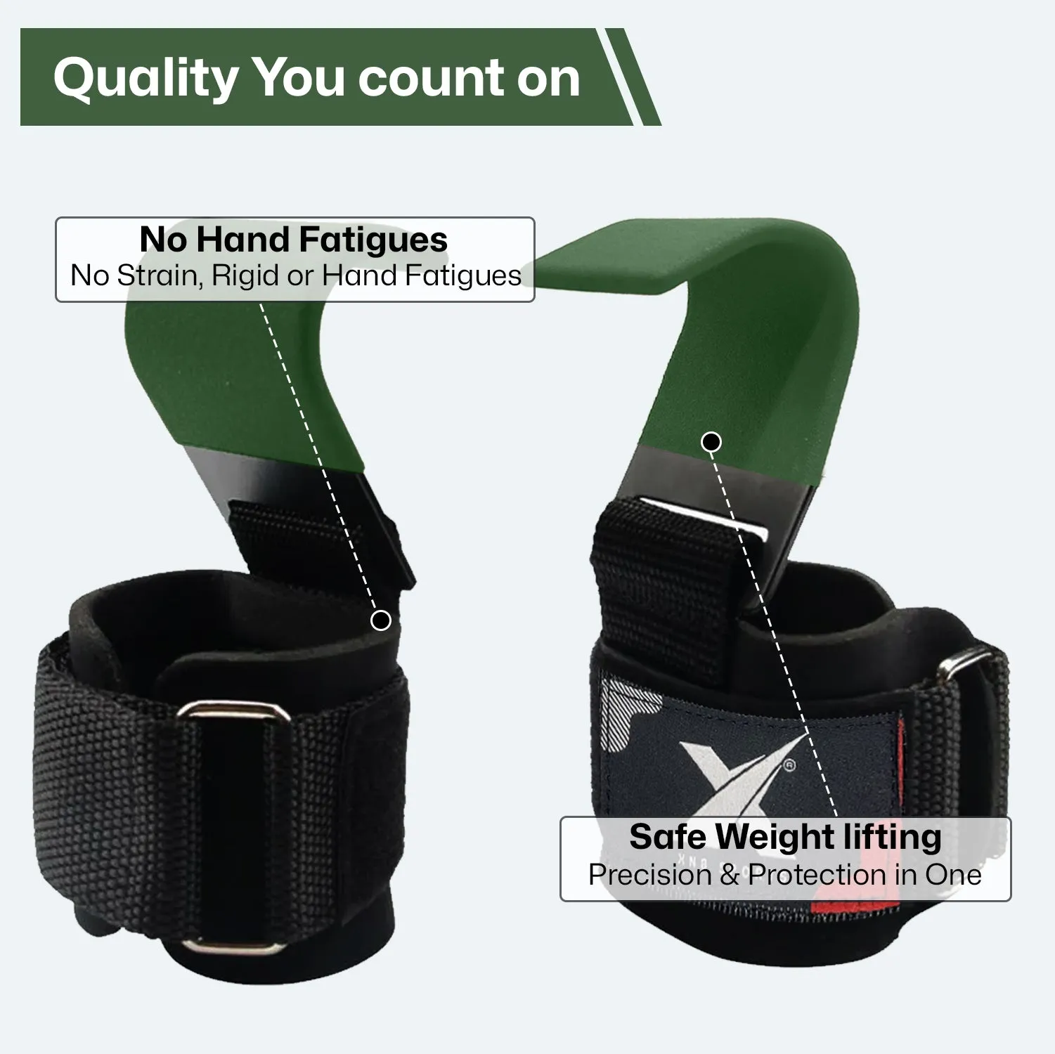 XN8 Weight Lifting Hooks Straps
