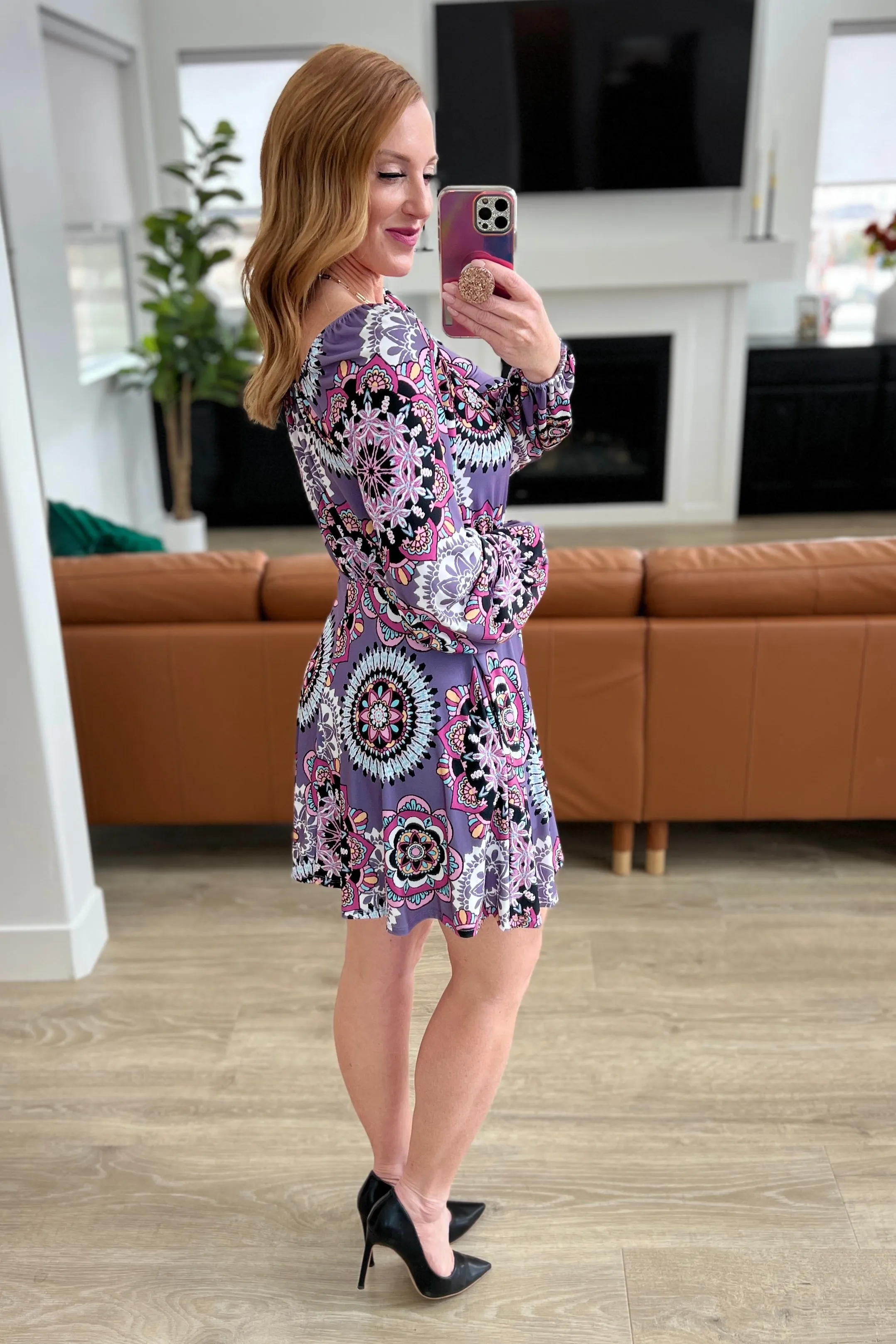 Your Best Idea Skort Dress in Purple Medallions