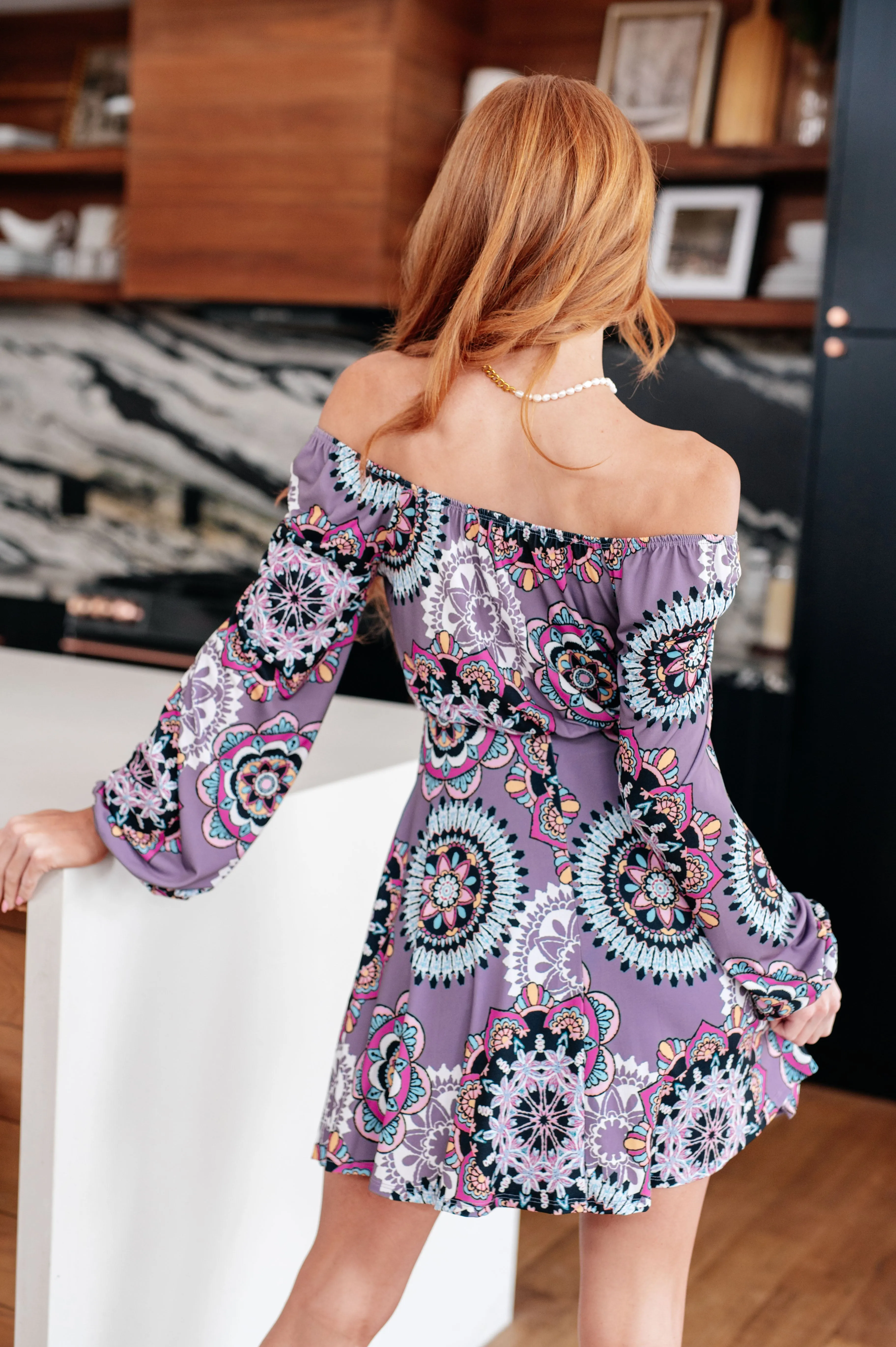 Your Best Idea Skort Dress in Purple Medallions