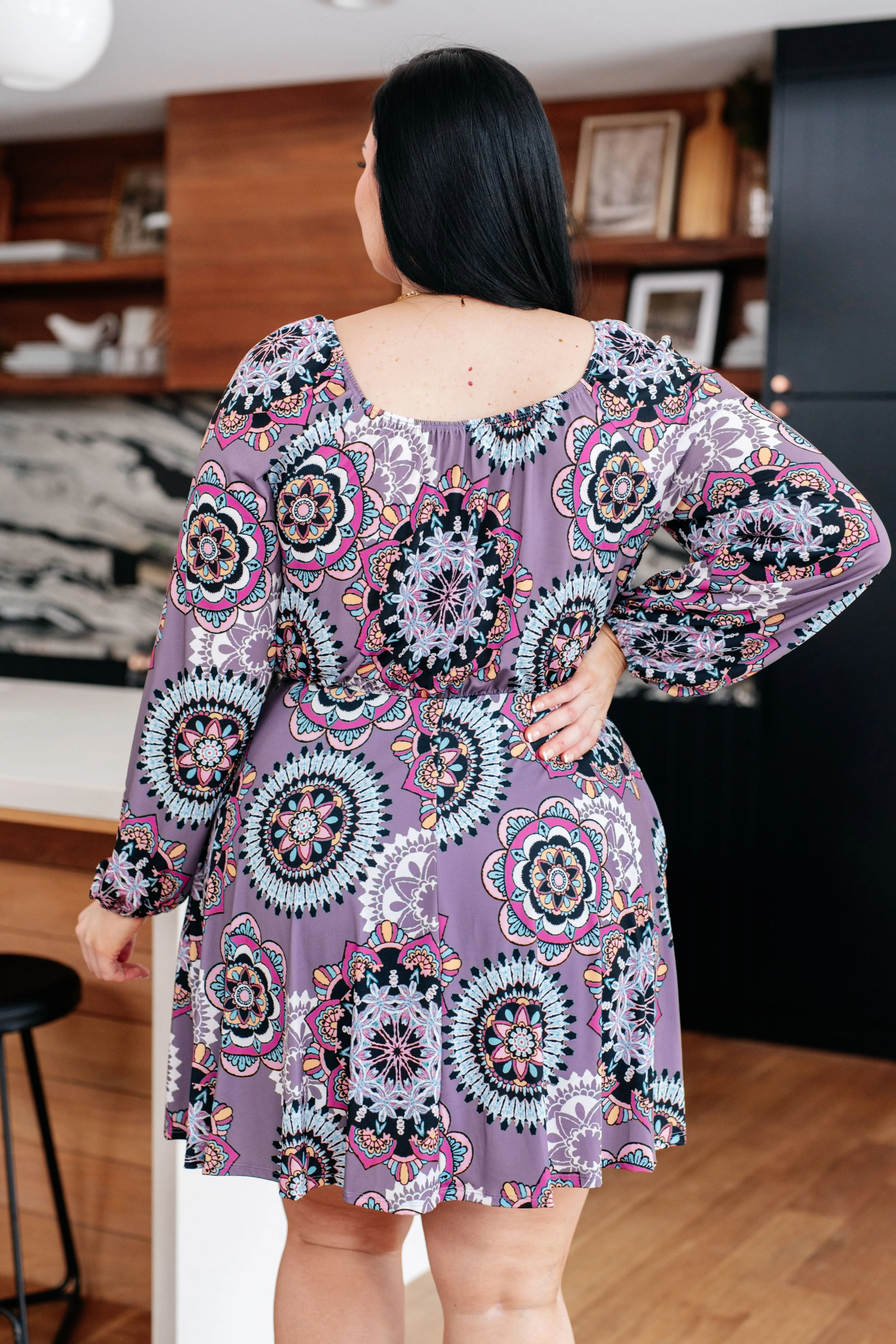 Your Best Idea Skort Dress in Purple Medallions