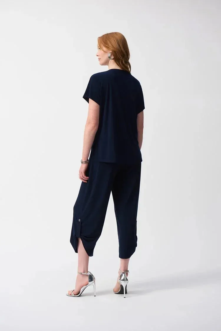 Zip Neck Culotte Jumpsuit Style 251044